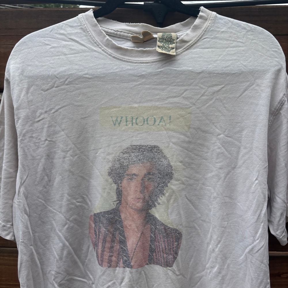 St. John's Bay Joey Lawrence WHOOA! Graphic Tee Mens Medium White Used Vintage
